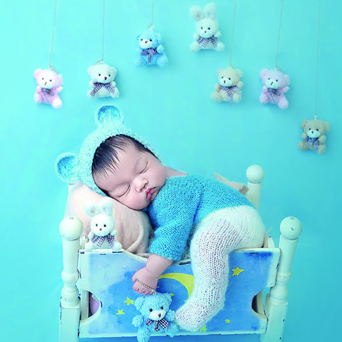 Baby Products Website - Vintage Knit Fluffy Teddy Bear Romper