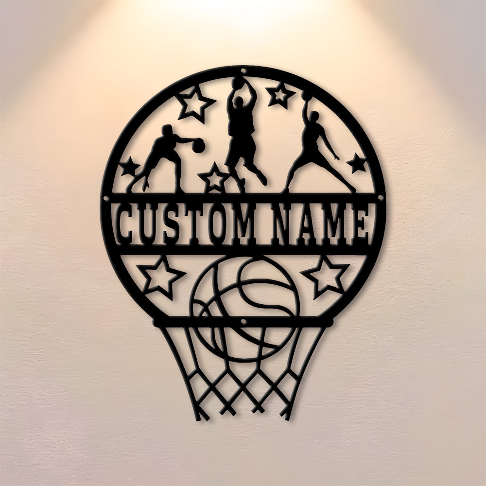 Baby Products Decoration - Customizable Iron Basketball Decorative Plaque, Personalized