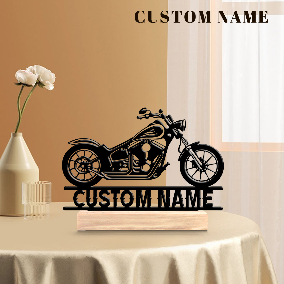 Baby Products Decoration - 1Pc Csutom Name Road Motorbike Wooden
