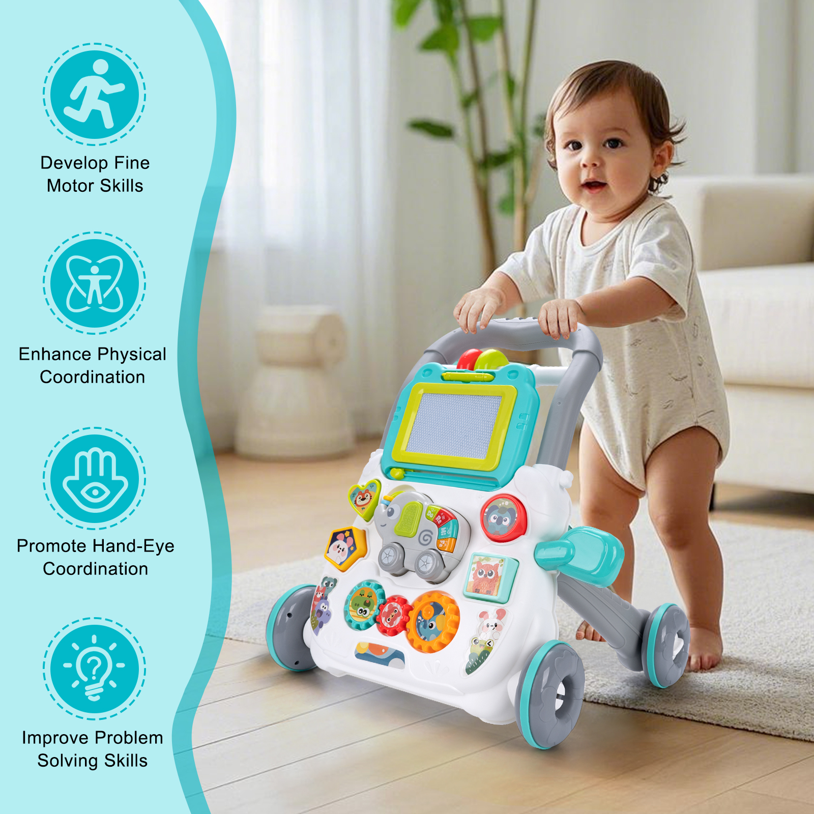 Cartoon Baby Push Walker Toy w - Baby Walker Activity incelemesi ve fiyatı