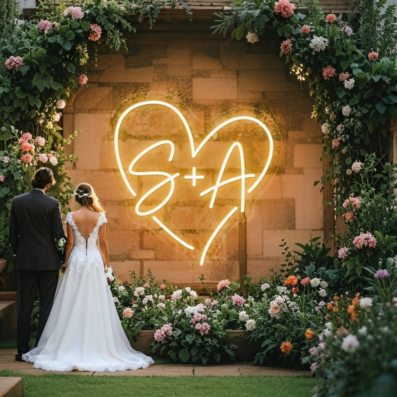 Custom Initials Heart LED Neon - Baby Products Decoration incelemesi ve fiyatı