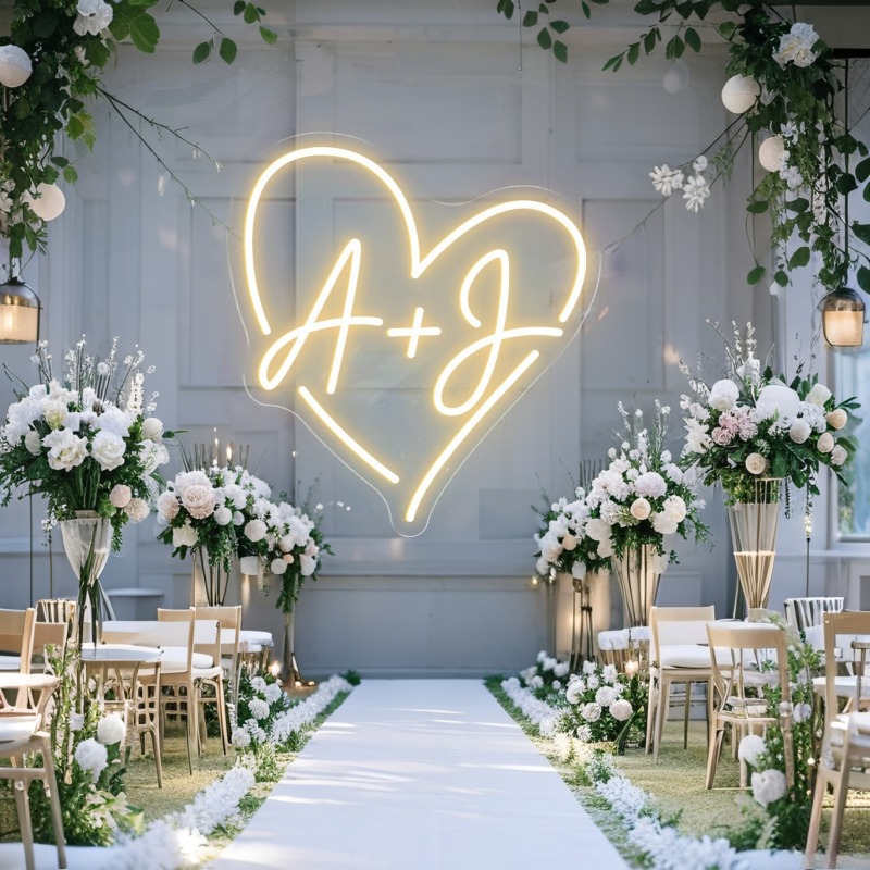 Custom Initials Heart LED Neon - Baby Products Decoration incelemesi ve fiyatı