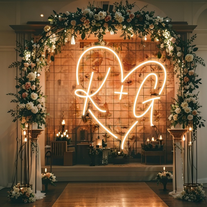 Custom Initials Heart LED Neon - Baby Products Decoration incelemesi ve fiyatı