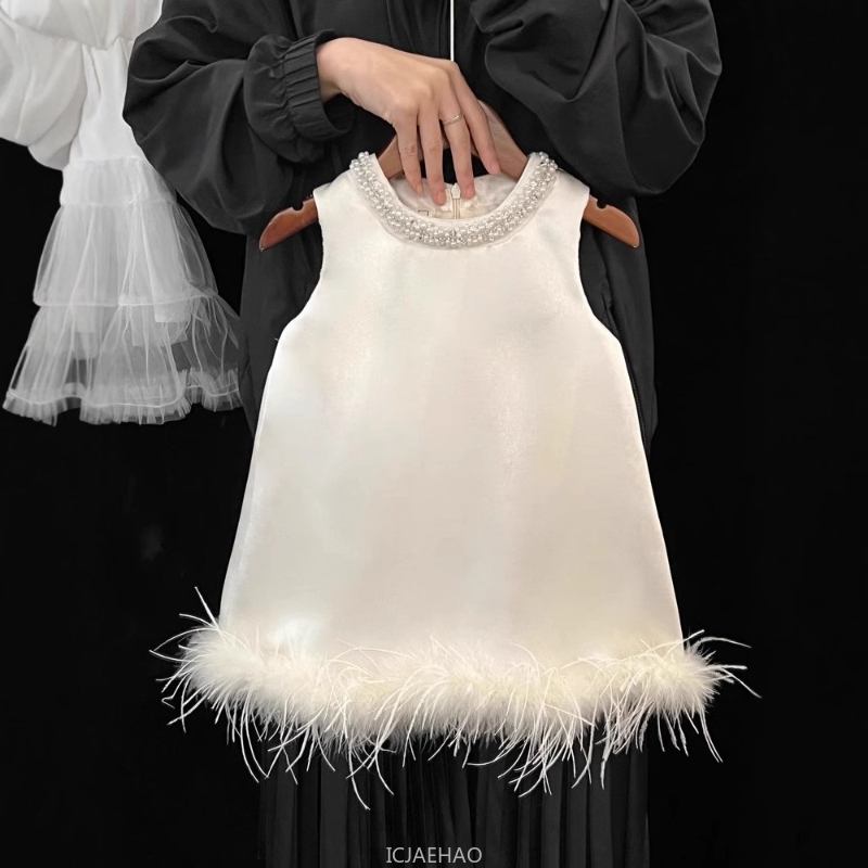 2025 New Girls Satin Feather P - Baby Products For Summer incelemesi ve fiyatı