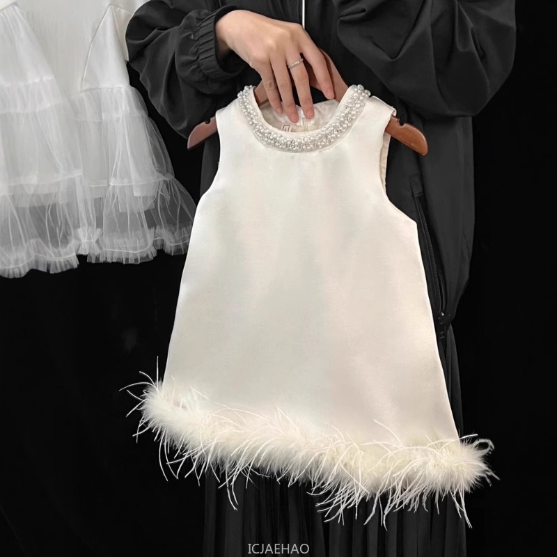 2025 New Girls Satin Feather P - Baby Products For Summer incelemesi ve fiyatı
