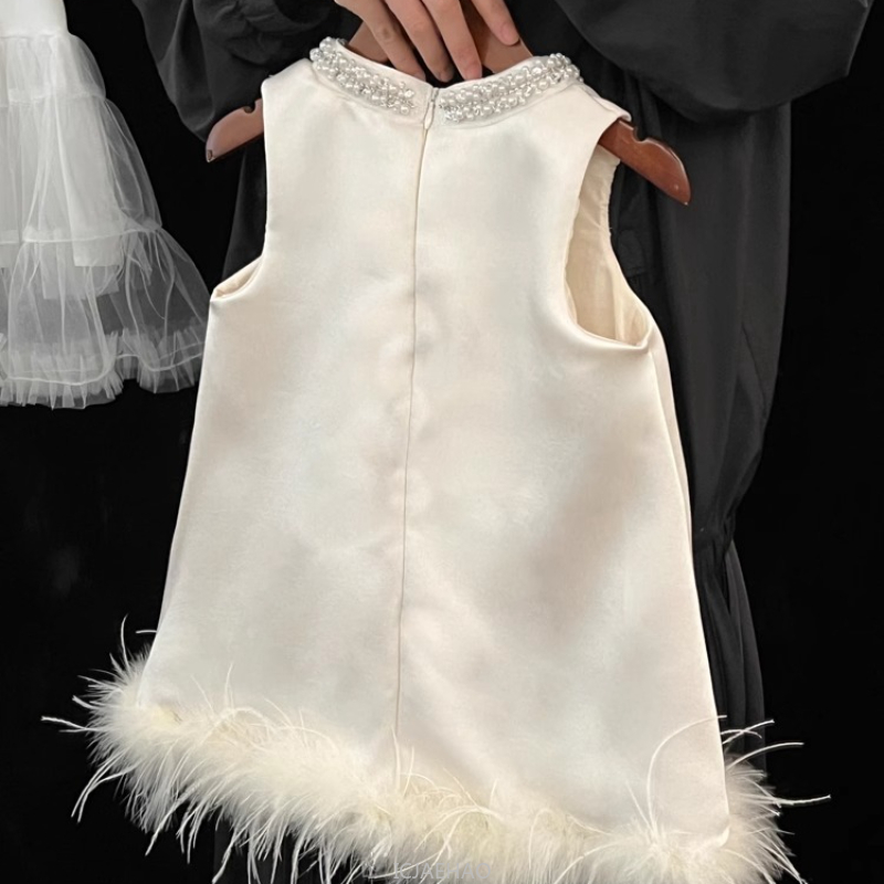 2025 New Girls Satin Feather P - Baby Products For Summer incelemesi ve fiyatı