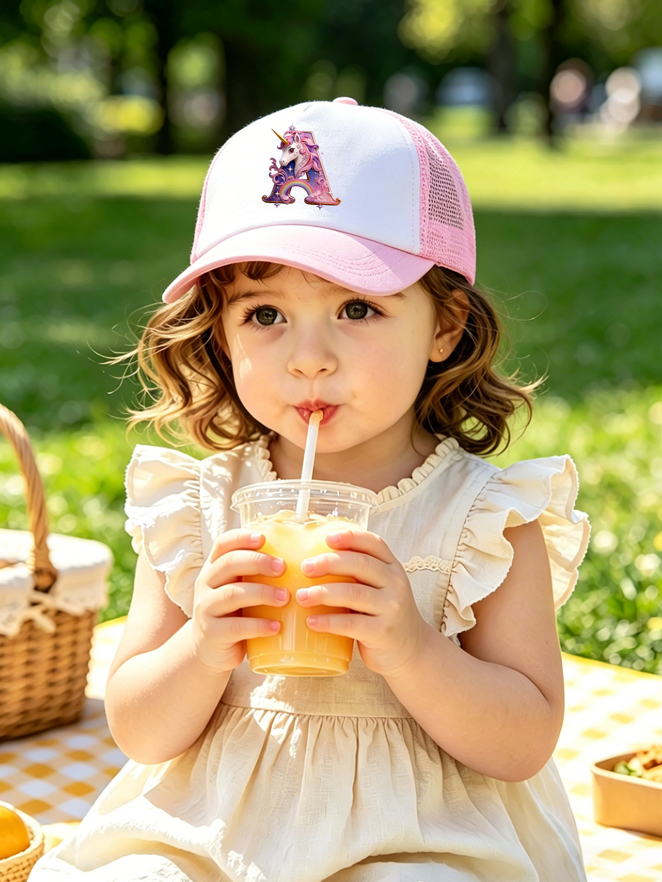 1pc pink baby hat  Adjustable  - Baby Products For Summer incelemesi ve fiyatı