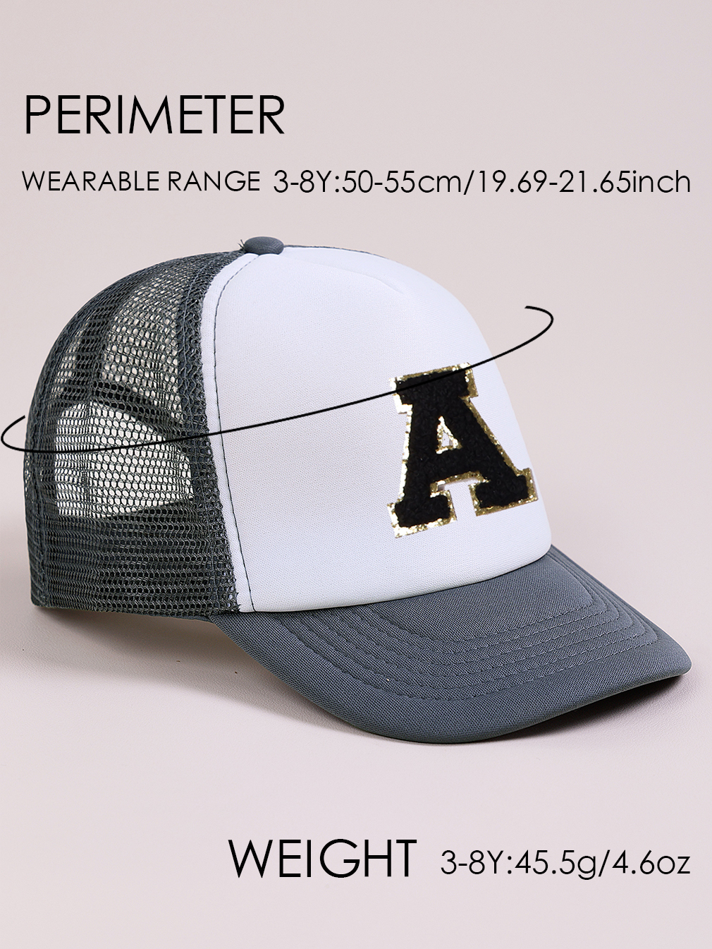 1pc Gray Hat With 26-Letter Pa - Baby Products For Summer incelemesi ve fiyatı