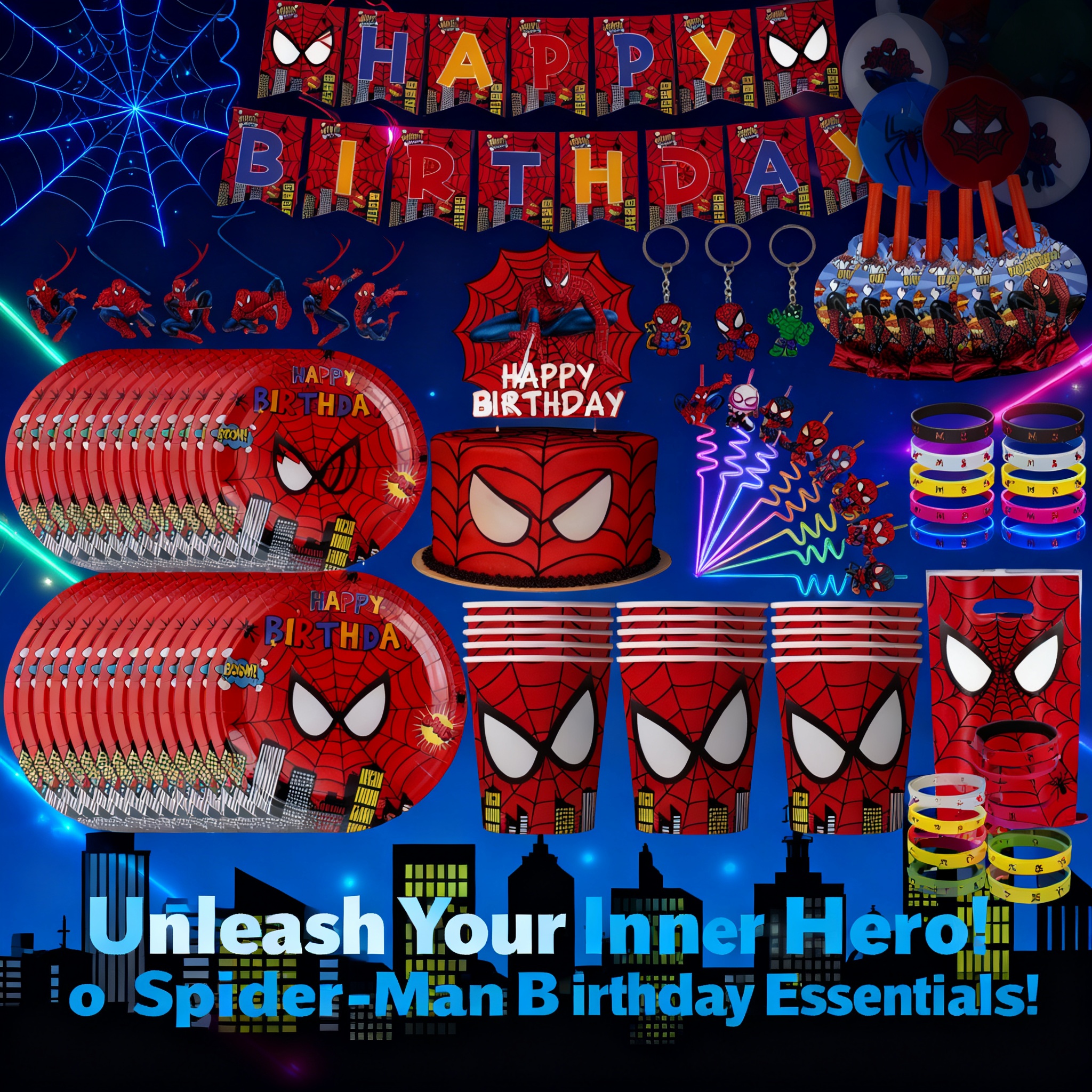 Spiderman Birthday Party Decor - Baby Products Decoration incelemesi ve fiyatı